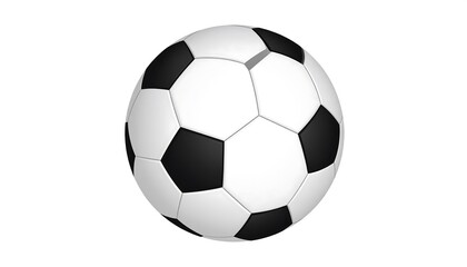 Classic Black  White Soccer Ball Isolated on Clean White Background, Traditional Football Design, Sports Equipment.