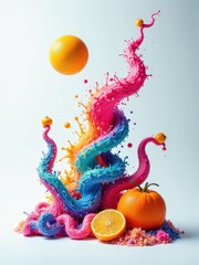 A stunning explosion of vibrant color and dynamic texturea captivating abstract pattern suitable for backgrounds, wallpapers, and artistic designs.