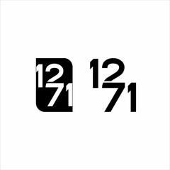 Simple number 1271 logo design.