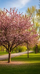Naklejka premium Spring Blossoms in a Park.