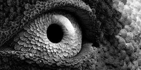 close-up of a chameleon eye showcasing intricate details and textures in a surreal manner