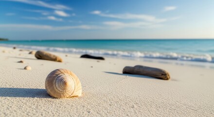 Obraz premium Seashell on Tropical Beach Paradise