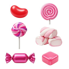 Assortment of Candy Confections Isolated on Transparent Background Sweet Treats Variety Sugar Coated Goodies for Celebrations and Indulgence