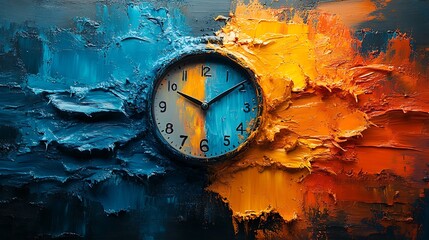 Time abstract paint clock
