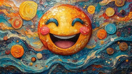 Smiling emoticon artwork
