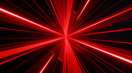 Red speed light horizontal straight line on black background