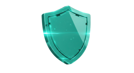 Security shield icon on white background