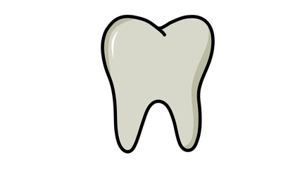 Tooth Icon Illustration: Dental Health, Hygiene, Care - Cartoon, Isolated on transparent Background for Medical Design, Graphic Art
