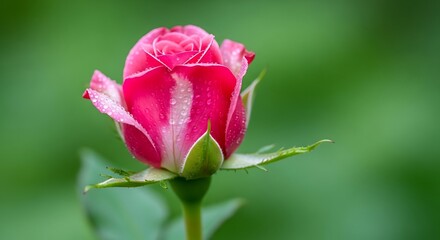 Beautiful Pink and White Rosebud.
