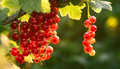 Fototapeta premium Red Organic Currant On The Bush