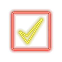 Green check mark and red cross icon. neon style.Set of simple icons in flat style Yes-No, Pass-Fail, Accept-Reject, OK, Correct False, Green-Red,No. Vector illustration