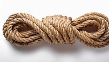 Thick Coiled Rope With Loose End Isolated On A Transparent Background Natural Fiber