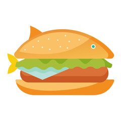hamburger isolated on white