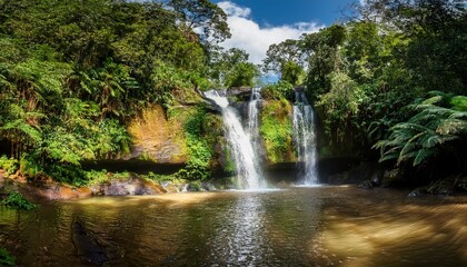 Water Fall In A Tropical Evergreen Forest In Mountain D Ambre Madagascar