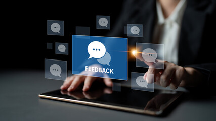Customer or business team feedback system highlighting comments, opinions, evaluations, reviews, and suggestions from users to improve services, communication, and product quality idea insight Latch