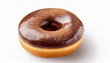 Wonderful Chocolate Donut Isolated On White Background With Clipping Path