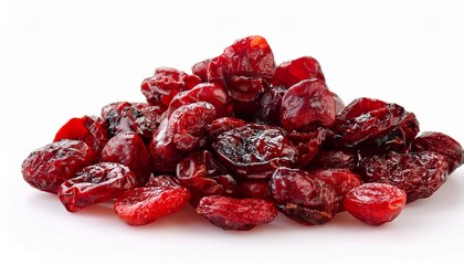 Dried Cranberry Isolated On White Close Up