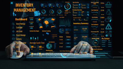 This image showcases a sophisticated inventory management dashboard, emphasizing AI-driven insights and operational metrics vital for efficient warehouse management. Cipher