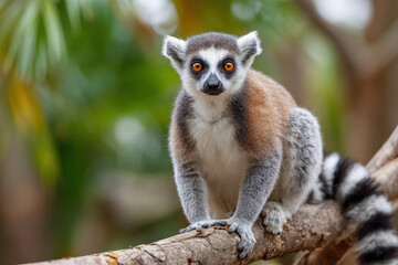 Close-up of a lemur on a branch
