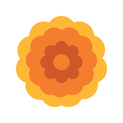 Abstract Floral Geometric Pattern in Orange and Yellow – Modern Decorative Vector Illustration