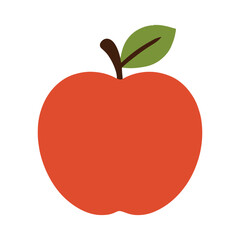 Fototapeta premium Apple Vector Illustration – Red Fruit Clipart with Leaf, Simple Healthy Food Design for Print and Digital Projects