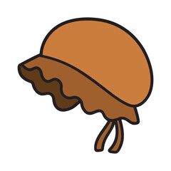 Brown Bonnet Hat Clipart – Cute Vintage Sun Hat Illustration with Ribbon