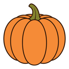 Pumpkin Vector Illustration  Autumn Harvest Icon - Halloween & Thanksgiving Design