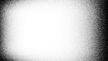 Black grain texture background with stipple effect. Grunge dot pattern for design. Abstract overlay for graphic.