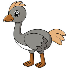 Cartoon ostrich character illustration on a white background