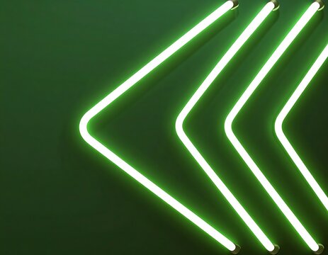 Neon green arrows on dark green background