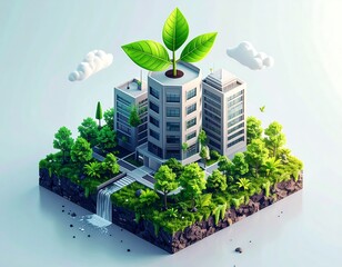 Eco-friendly city on a cube