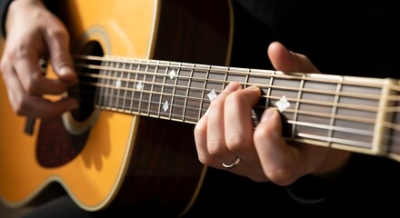 Person Playing Acoustic Guitar.