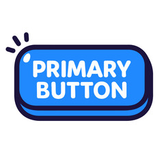 Primary Button: Blue, glowing, white text. Essential UI/UX asset for modern web/mobile apps, drives calls to action, guides navigation, enhances digital experience. Ensures clear visuals, seamless int