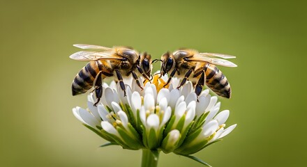 Two Bees on a Flower.