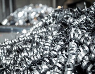 Metal scraps piled high in a factory