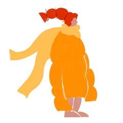 illustration of a girl in a cozy fall sweater