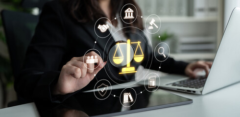 Justice system ensures legal governance and fairness. Justice system protects rights, system...