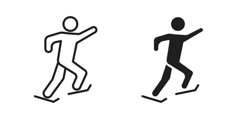 Skating icon for web designs. outline and clipart icons set