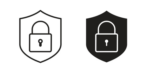 Security icon for web designs. outline and clipart icons set