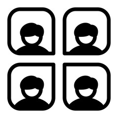 Networking connection icon in Mixed Outline and Glyph Style, focusing on team collaboration and group interaction.