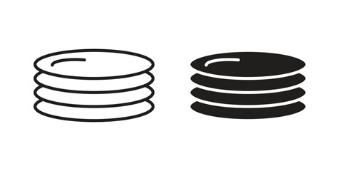 Plates icon for web designs. outline and clipart icons set