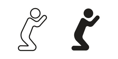 Person Praying icon for web designs. outline and clipart icons set