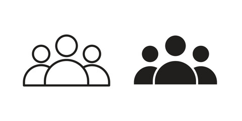 people icon for web designs. outline and clipart icons set