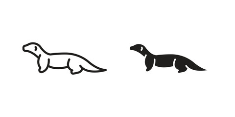 Otter icon for web designs. outline and clipart icons set