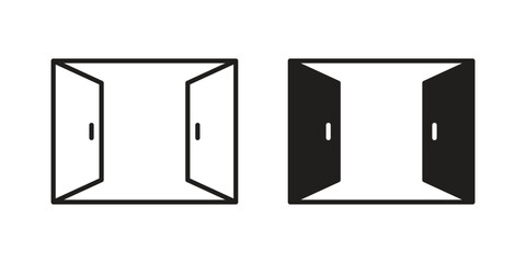 Open window icon for web designs. outline and clipart icons set