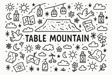 Naklejka premium Adventure and nature outline icon set. outdoor, wildlife and travel symbols collection