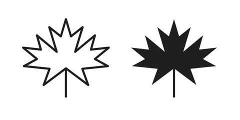 Maple leaf icon for web designs. outline and clipart icons set