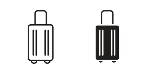 Luggage icon for web designs. outline and clipart icons set