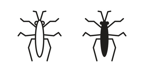 Locust icon for web designs. outline and clipart icons set