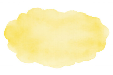 Yellow watercolor paint blotch creating an abstract texture background on a transparent canvas